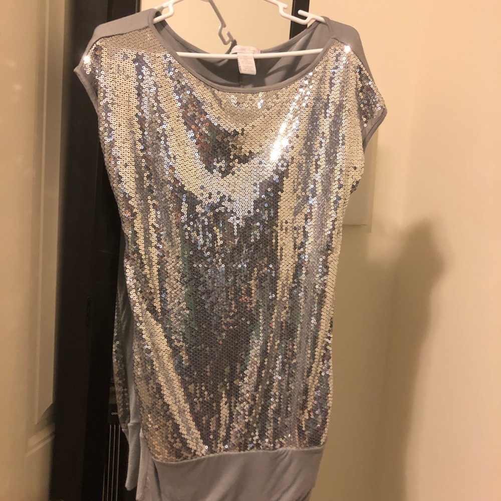 Silver sequin top